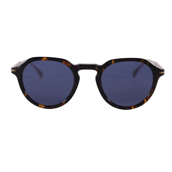 David Beckham Lightweight Round Mens Sunglasses- 21K Havana Gold / Blue - NWT - Picture 1 of 8